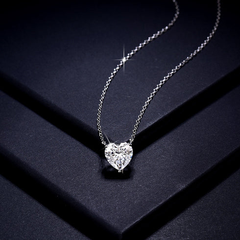 2.0CT Heart Cut Pendant Diamond Necklace